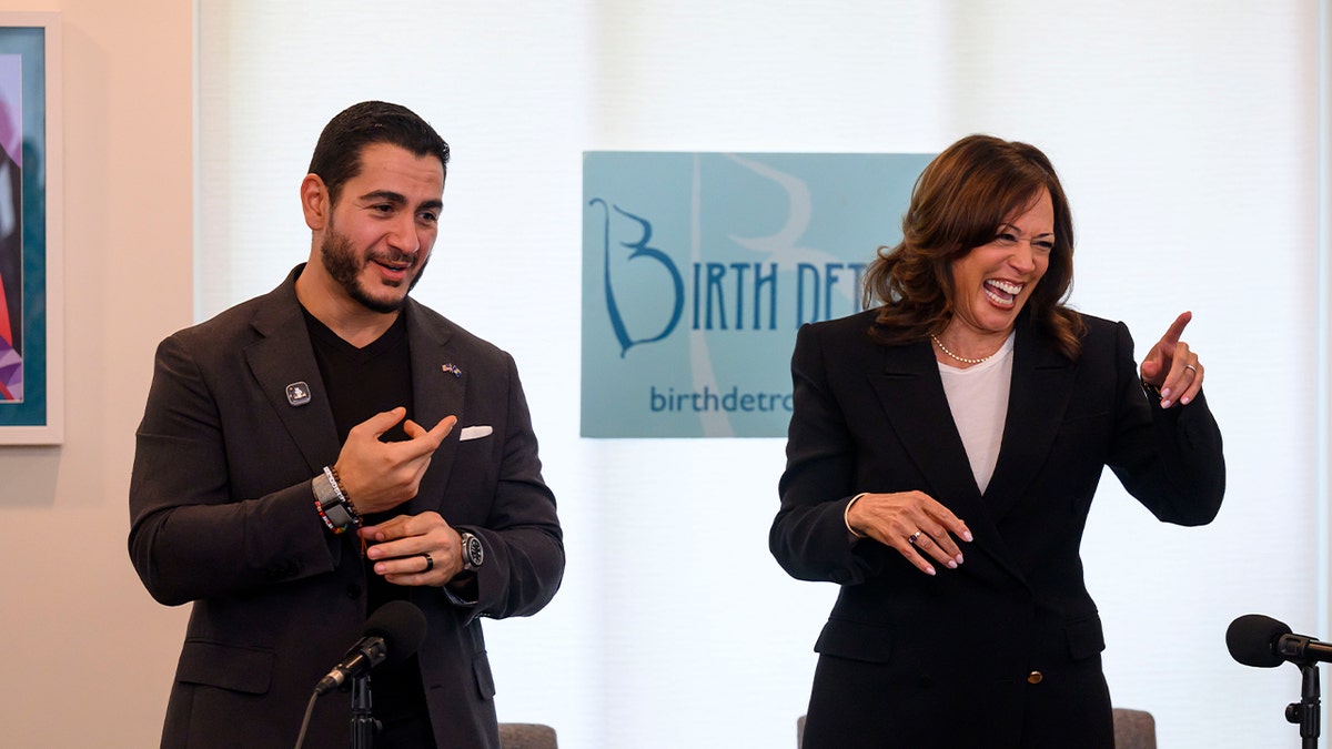 Kamala Harris says ‘attack on DEI is an attack on maternal care’ in appearance with El-Sayed